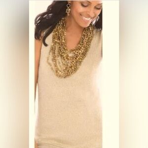 Chico's gold cotton/cashmere Sweater, size 2 (L)